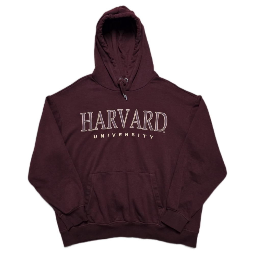 Harvard University Hoodie Mens Medium Maroon Long Sleeves Hooded Sweatshirt‎